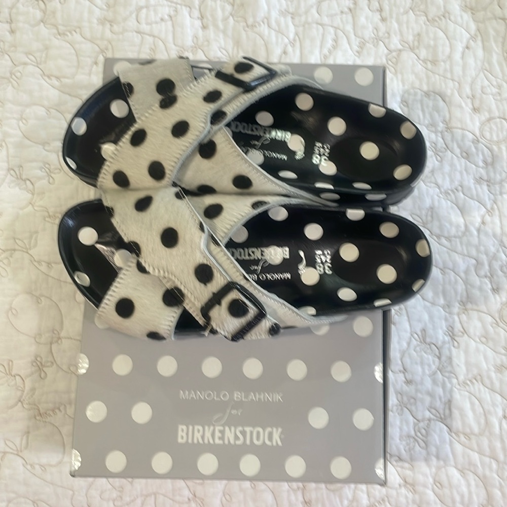 Like new Manolo Blahnik X Birkenstock slides